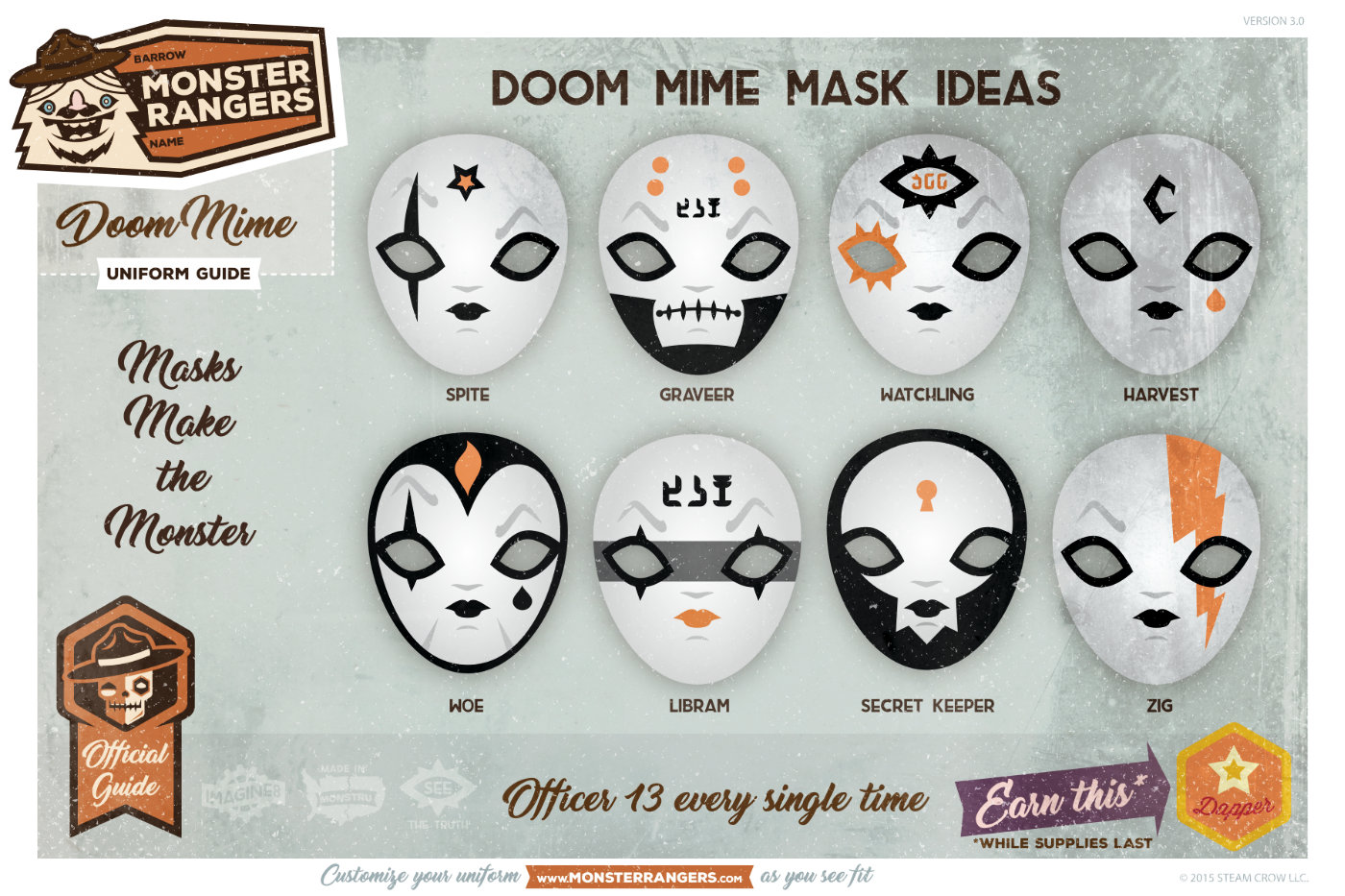 Doom Mimes Mask Variations